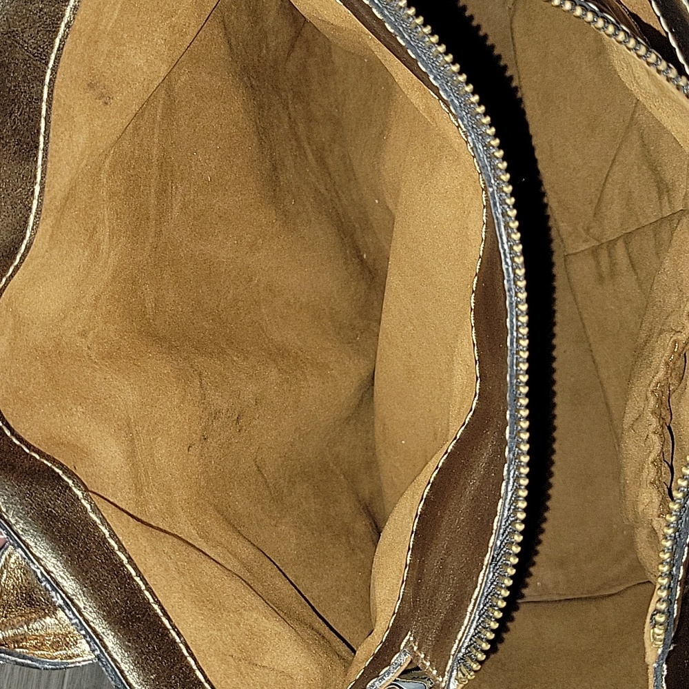 Patricia Nash Gold and Brown Floral Satchel - Picture 12 of 16